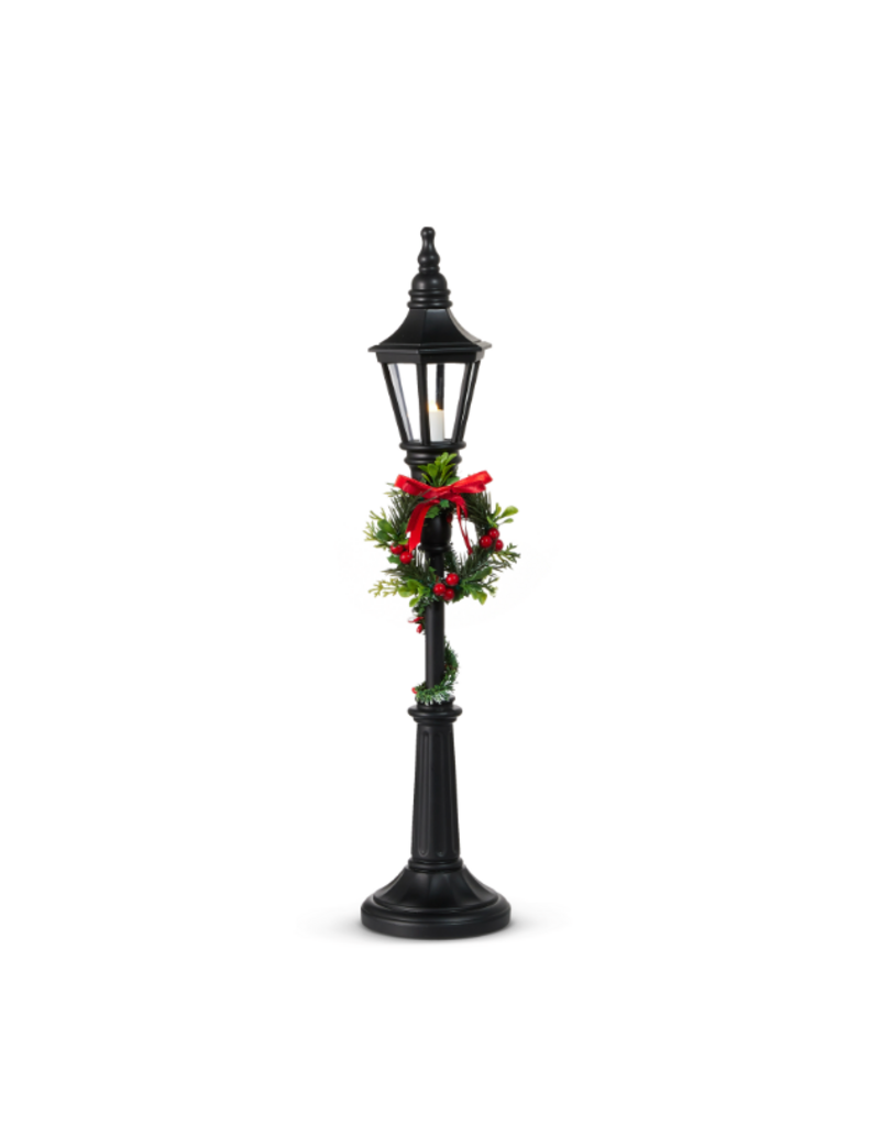 RAZ 21" Lighted Black Lamp Post