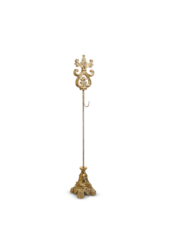 RAZ 32.5" Gold Acanthus Wreath Stand