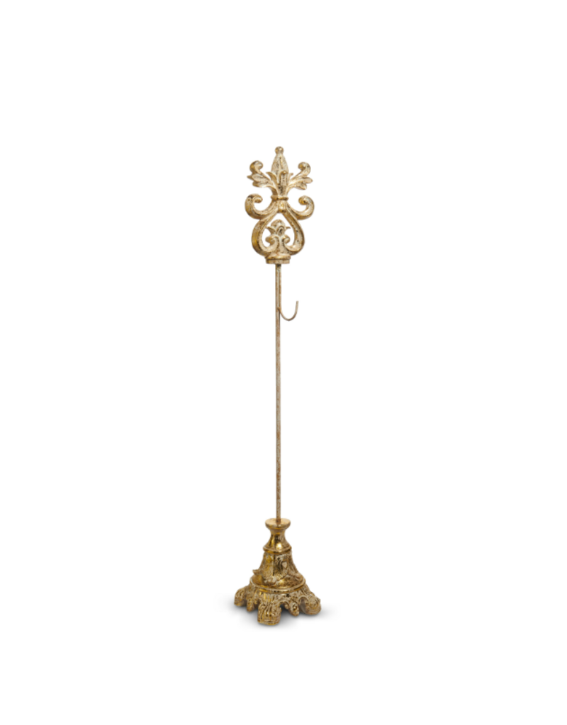 RAZ 32.5" Gold Acanthus Wreath Stand