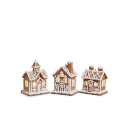 RAZ 4.25" Lighted Gingerbread House Ornament