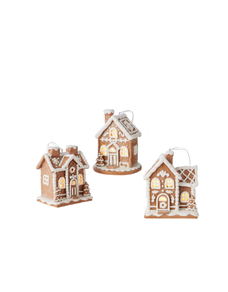 RAZ 5" Lighted Gingerbread House Ornament