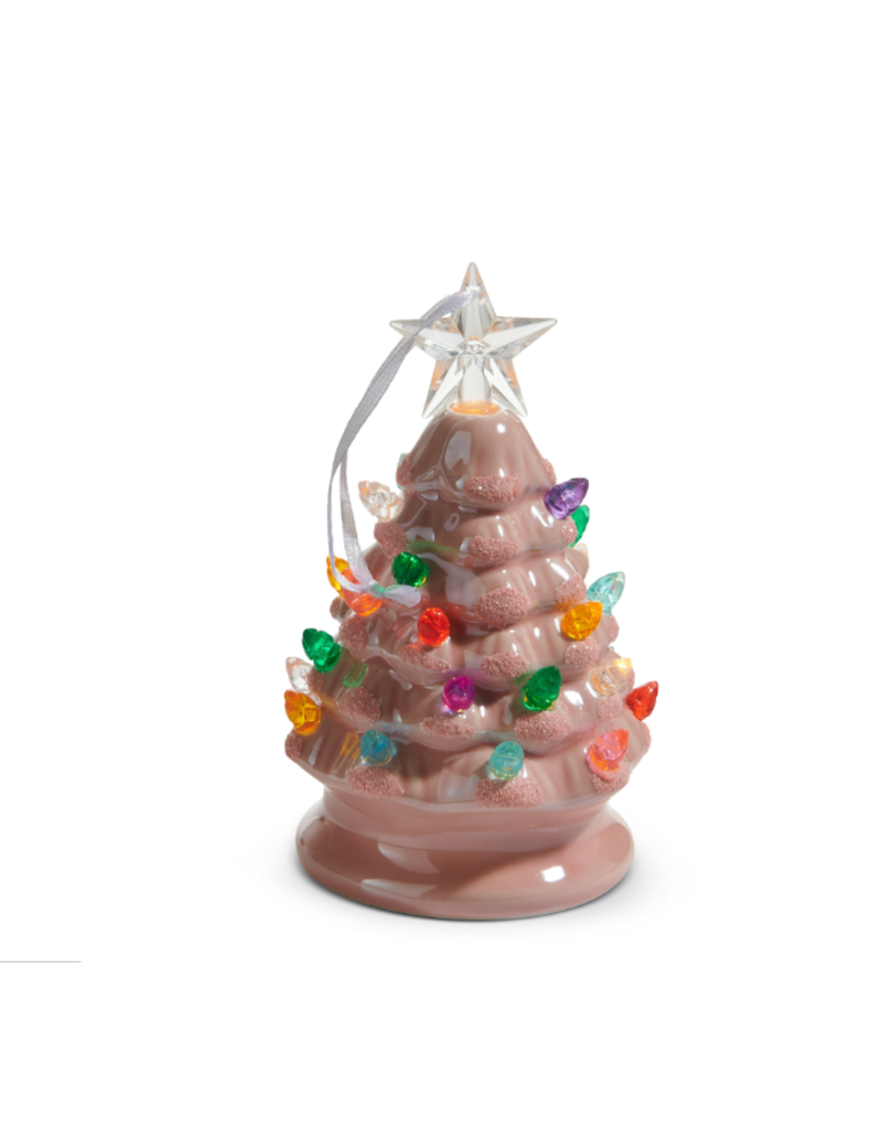 RAZ 5.25" Lighted Pink Vintage Tree Ornament