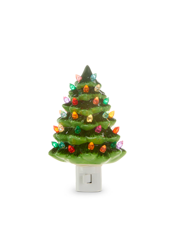 RAZ 6" Vintage Green Tree Night Light