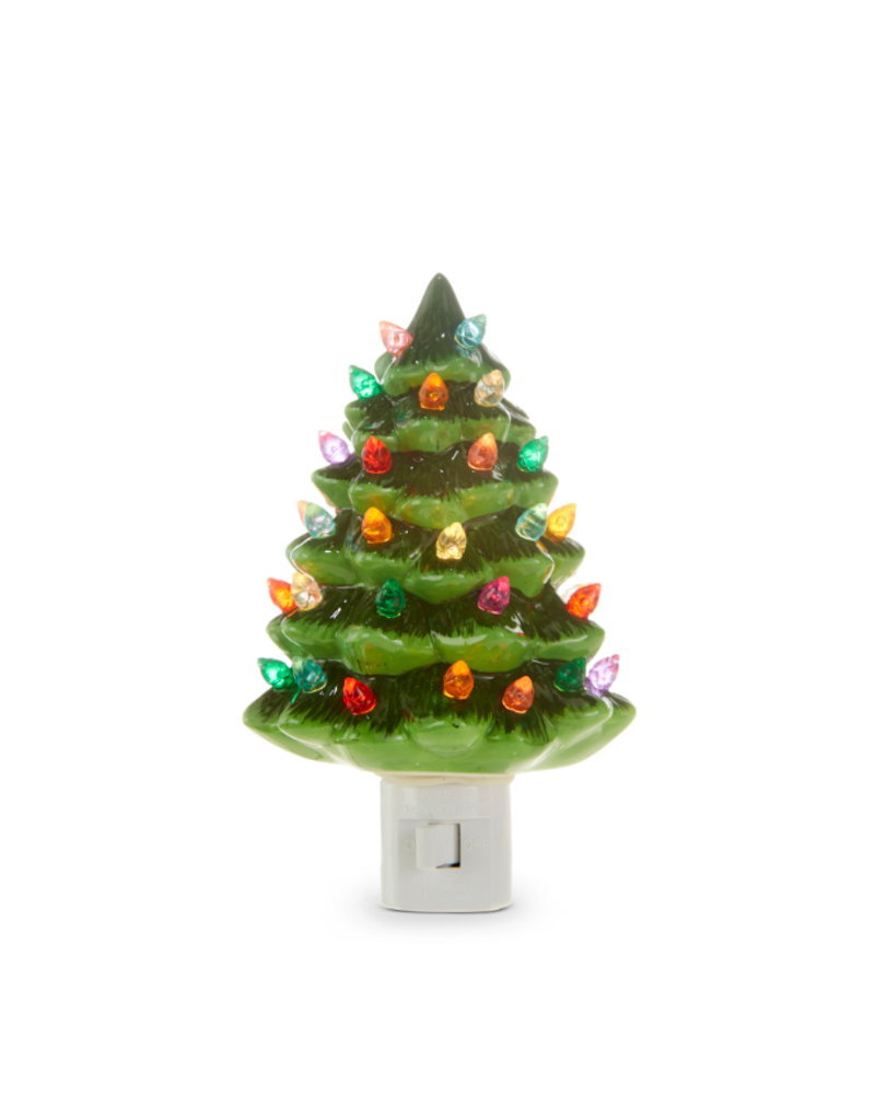RAZ 6" Vintage Green Tree Night Light