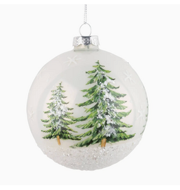 Silver Tree Ball Orn Tree Motif
