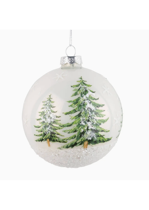 Silver Tree Ball Orn Tree Motif