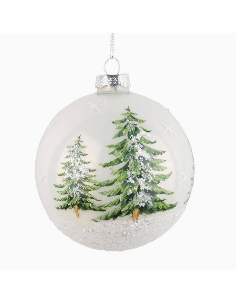 Silver Tree Ball Orn Tree Motif