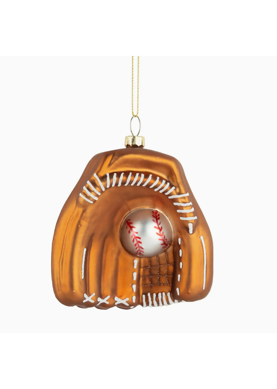 Silver Tree Baseball Glove Orn