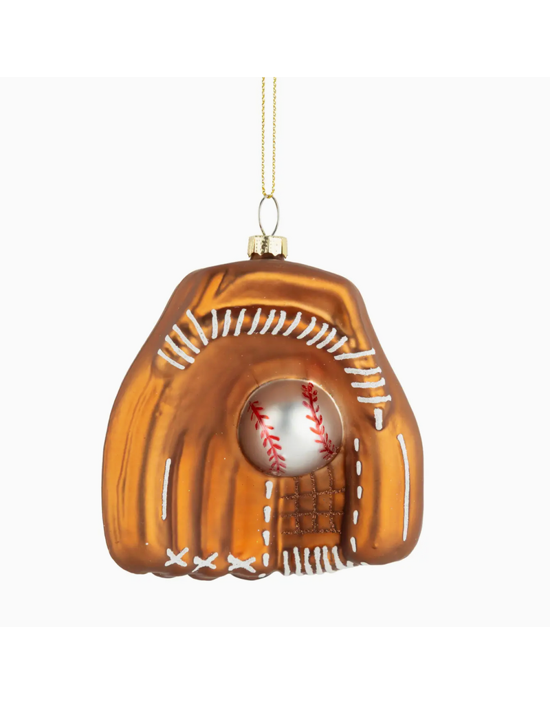 Silver Tree Baseball Glove Orn