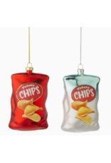 Silver Tree Blown Glass Potato Chip Orns