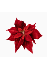 Silver Tree Clip On Red Poinsettia