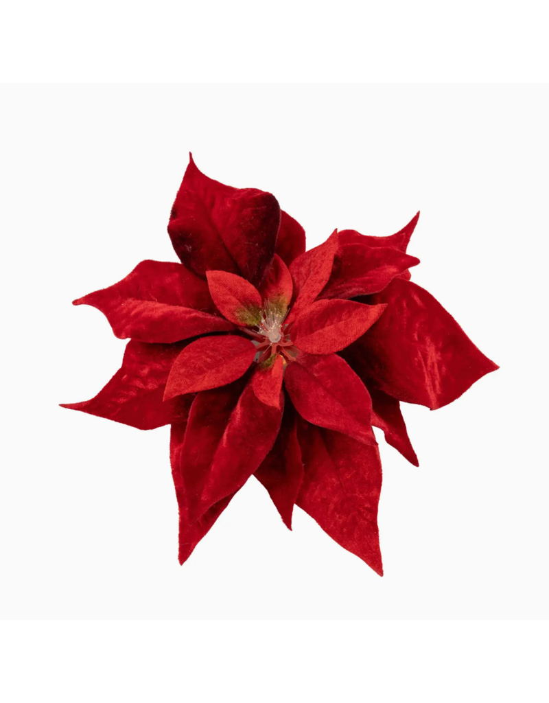 Silver Tree Clip On Red Poinsettia