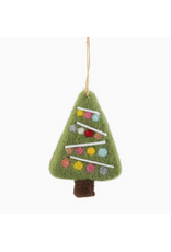 Silver Tree Felt Christmas Tree Orn/Colored Balls