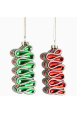 Silver Tree Glass Candy Toffee Swirl Orn