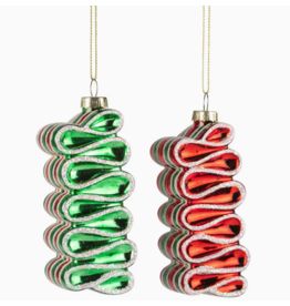 Silver Tree Glass Candy Toffee Swirl Orn