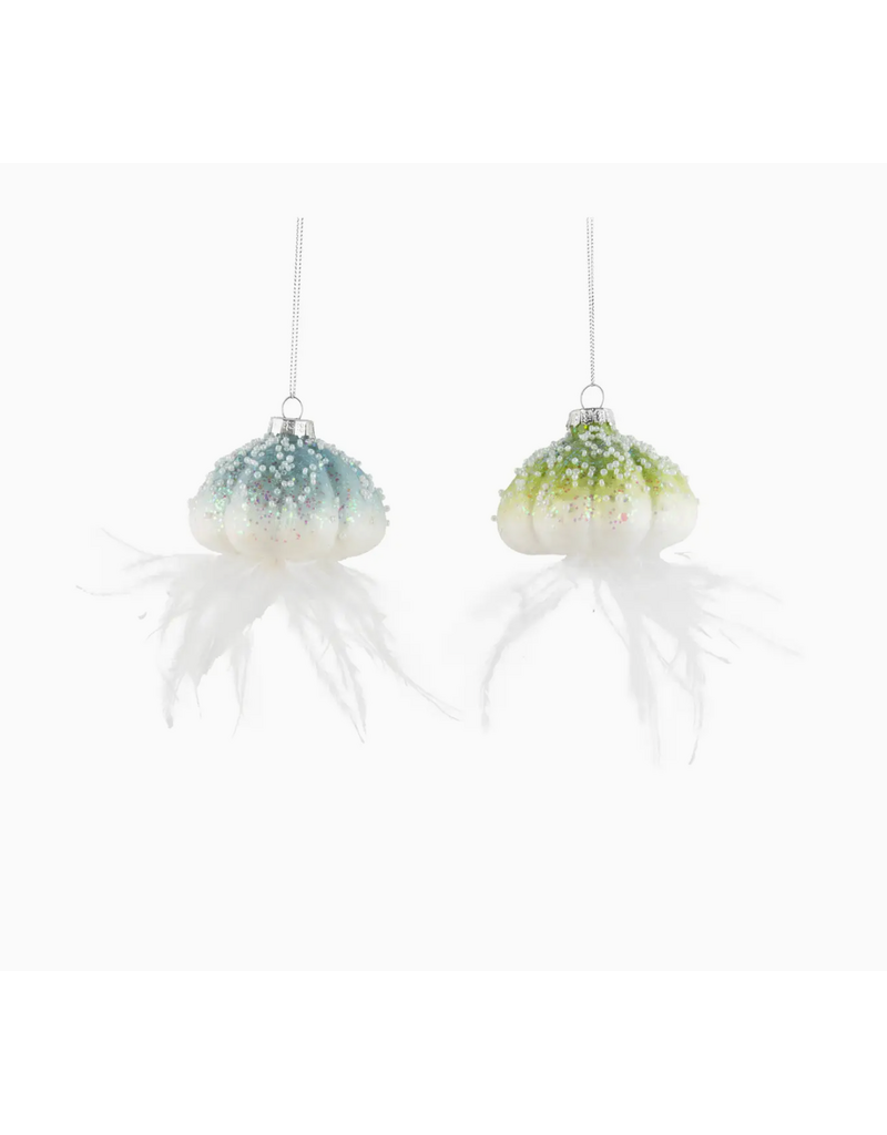 Silver Tree Jelly Fish w/Feather Trailer Orn