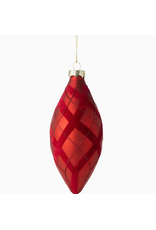 Silver Tree Red Flocked Ornament