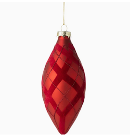 Silver Tree Red Flocked Ornament