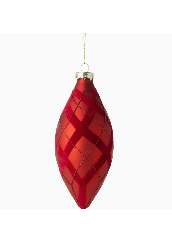 Silver Tree Red Flocked Ornament