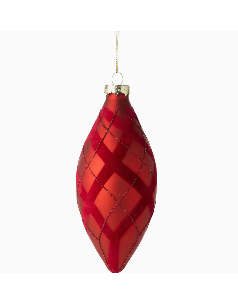Silver Tree Red Flocked Ornament