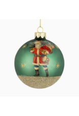 Silver Tree Santa Ball Ornament-Green