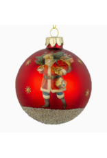 Silver Tree Santa Ball Ornament-Red