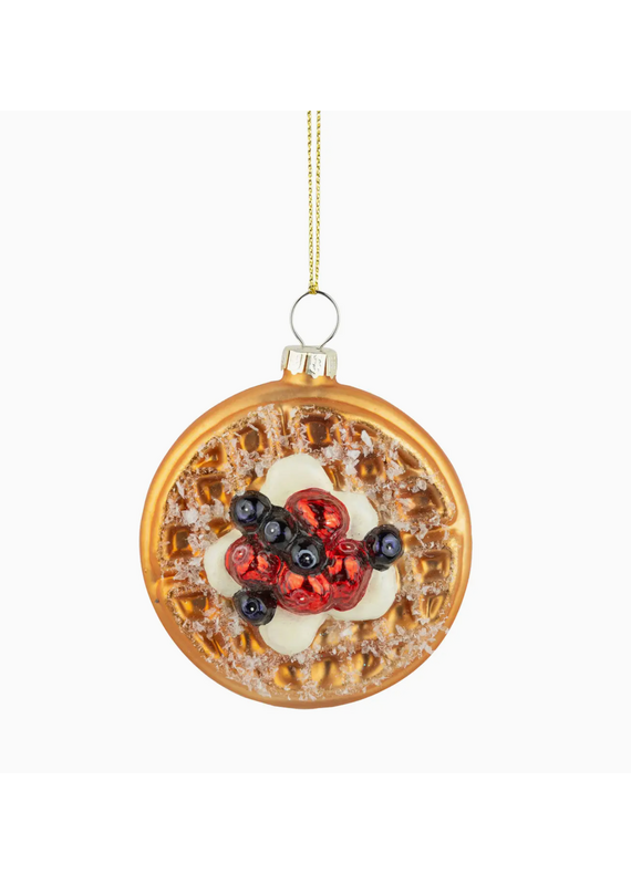 Silver Tree Waffle with Fruit and Cream Orn