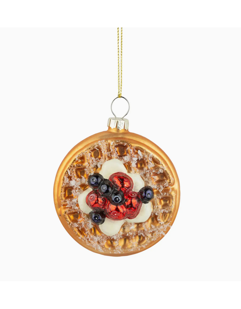 Silver Tree Waffle with Fruit and Cream Orn