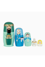 Silver Tree Wooden Nativity Nesting Dolls