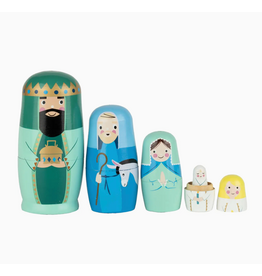 Silver Tree Wooden Nativity Nesting Dolls