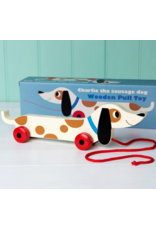 Rex London wooden pull toy - charlie the sausage dog