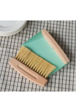 Rex London wooden table brush and pan set- pistachio green