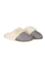 Harman Aspen Sherpa Lined Scuff Slipper-Grey