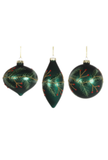 Harman Frosted Holly Glass Ornament-Green