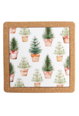 Harman Holiday Trees In Pots Ceramic & Cork Trivet