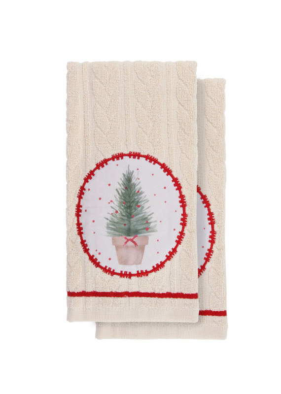 Harman Holiday Trees Terry Towel-Set Of 2