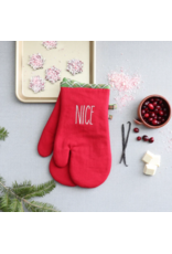 Harman Naughty Nice Slim Script Oven Mitt-Set Of 2