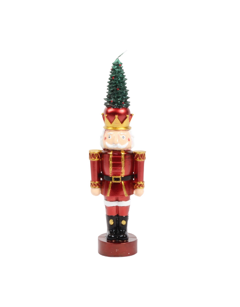 Harman Nutcracker Tree Shaped Candle-Metallic Red