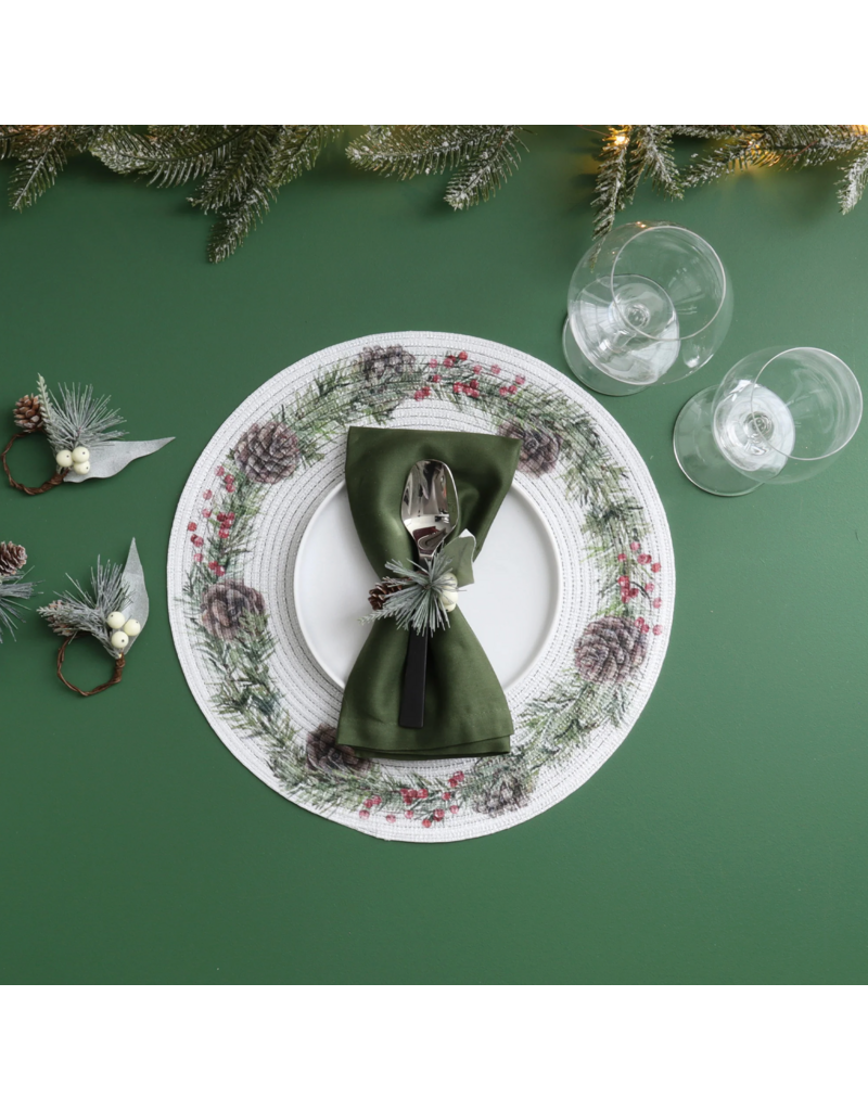 Harman Shimmer Wreath Round Placemat-Set Of 4