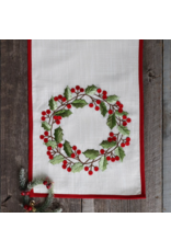 Harman Wreath Embroidered Table Runner