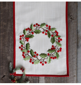 Harman Wreath Embroidered Table Runner