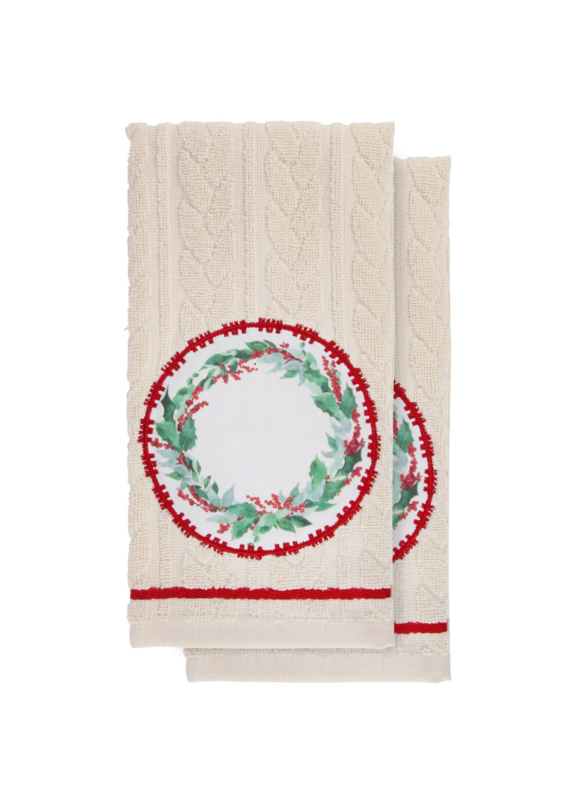 Harman Wreath Terry Towel-Set Of 2