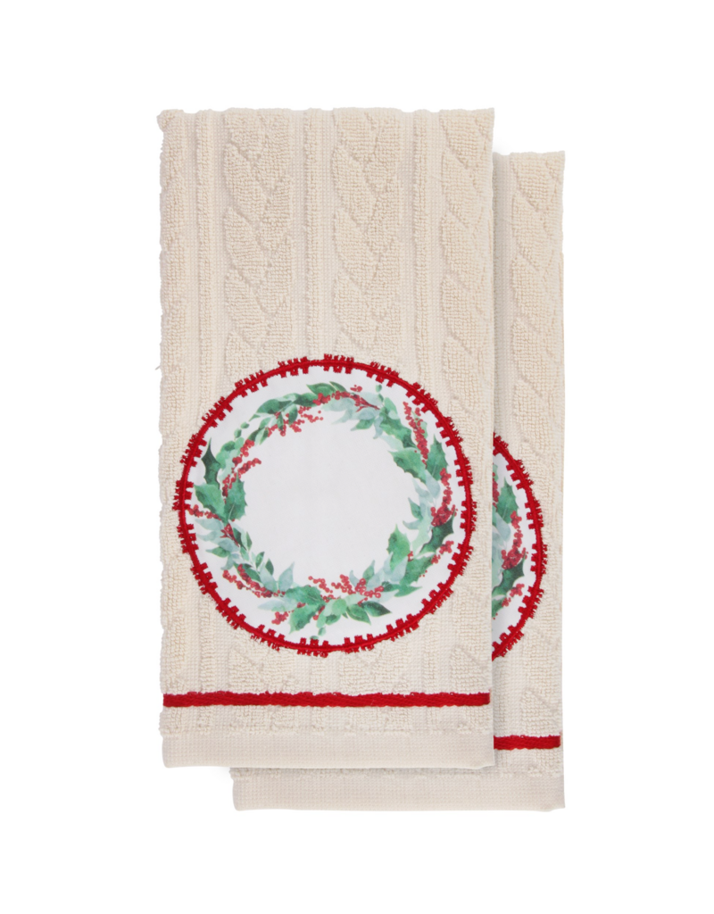 Harman Wreath Terry Towel-Set Of 2