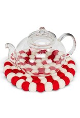 Abbott Felt Ball Trivet-Red/White-8"D