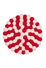Abbott Felt Ball Trivet-Red/White-8"D