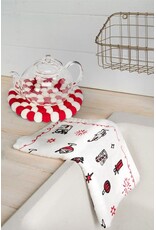 Abbott Felt Ball Trivet-Red/White-8"D
