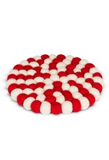 Abbott Felt Ball Trivet-Red/White-8"D