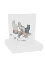 Pavilion Cat Lover 6mm Pawprint Earrings/Card