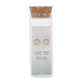 Pavilion Love You Friend - 14K Gold Plated Earring in a Bottle
