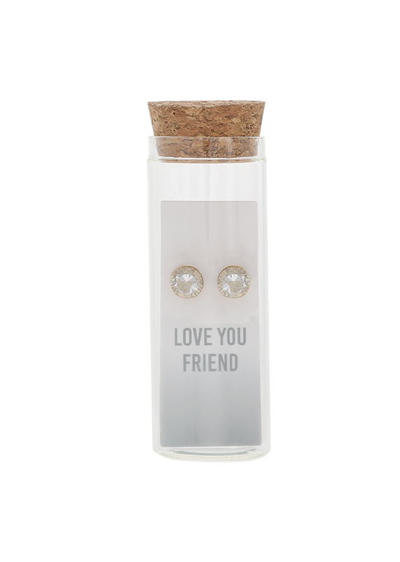 Pavilion Love You Friend - 14K Gold Plated Earring in a Bottle